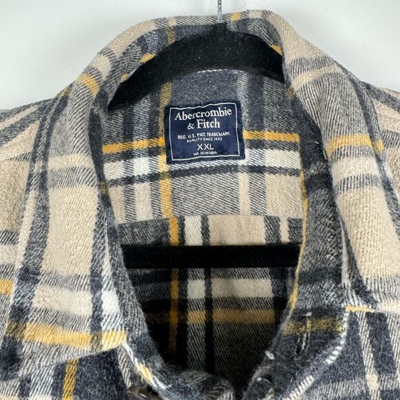 Abercrombie & Fitch Plaid Heavy Weight Flannel Shacket Size XXL - Picture 5 of 5